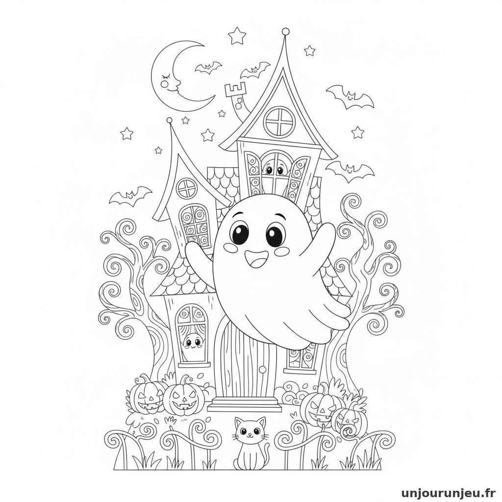 Coloriage Fantome Fantome Maison Hantee 20