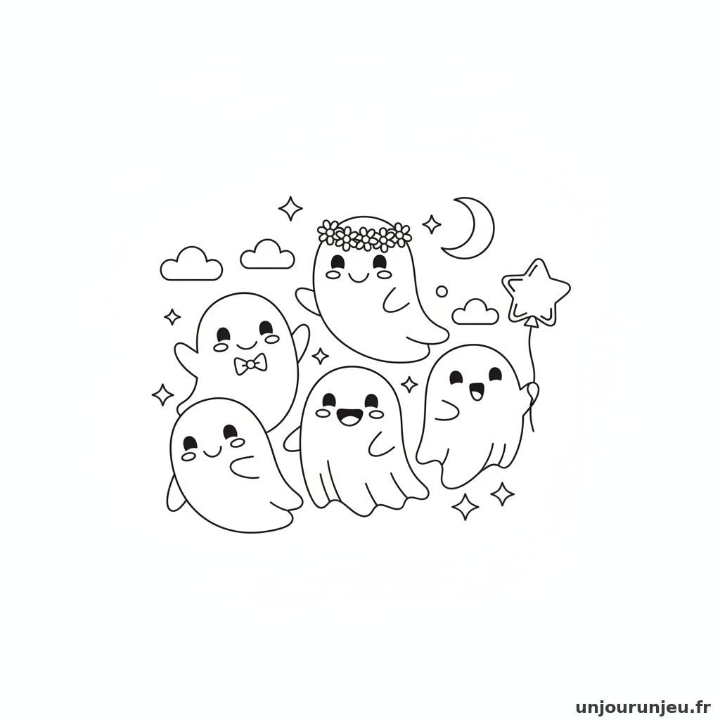 Coloriage Fantome Groupe Fantomes 19