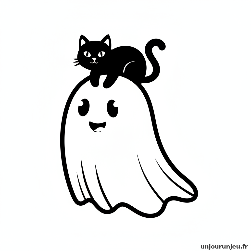 Coloriage Fantome Fantome Chat Noir 14