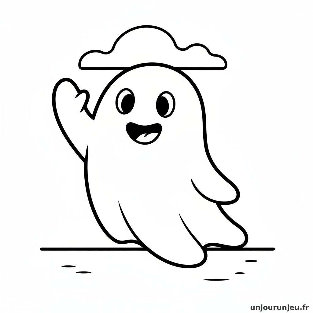 Coloriage Fantome Fantome Fait Coucou 04
