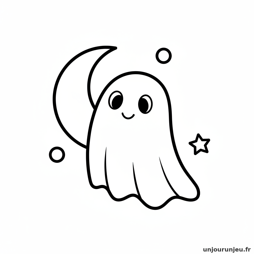 Coloriage Fantome Fantome Lune 18