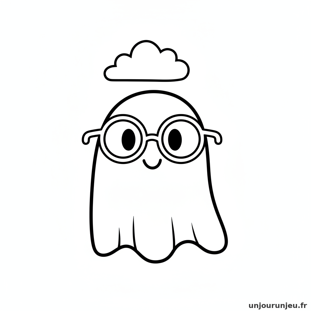 Coloriage Fantome Fantome Lunettes 17