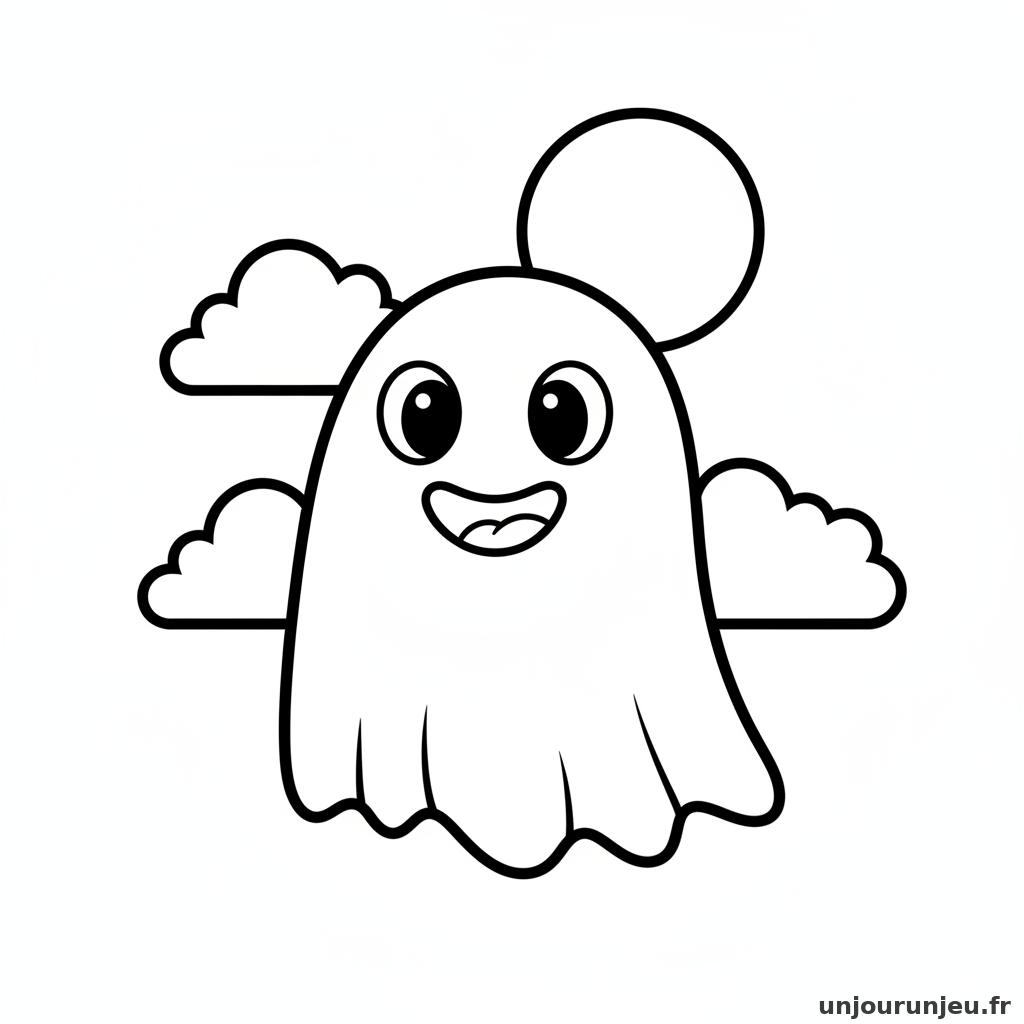 Coloriage Fantome Fantome Souriant 01
