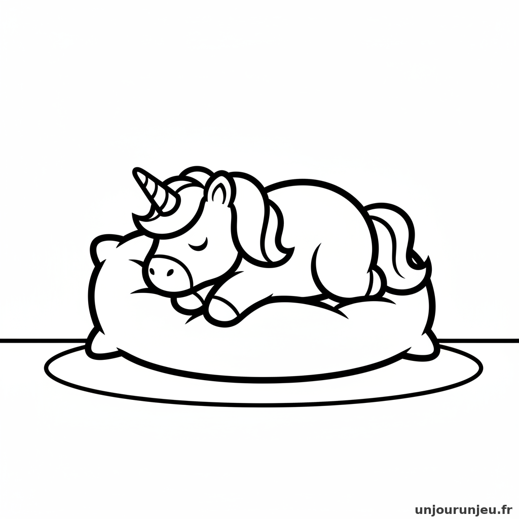 Coloriage Licorne Licorne Coussin Doux 05