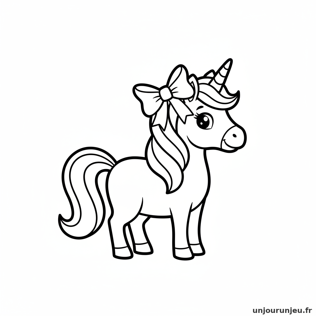 Coloriage Licorne Licorne Noeud Criniere 11
