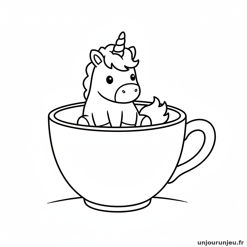 Coloriage Licorne Petite Licorne Tasse Geante 08