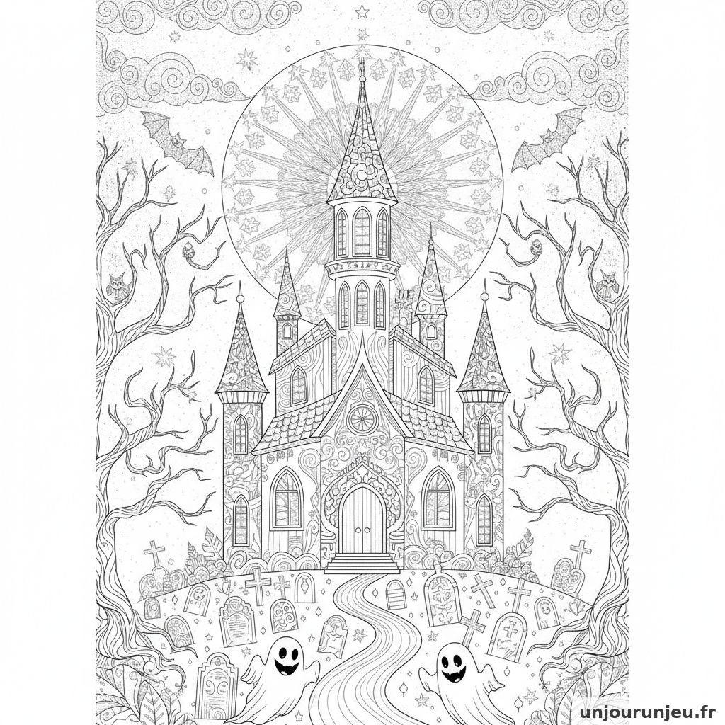 Coloriage Maison Hantee Chateau Hante 07
