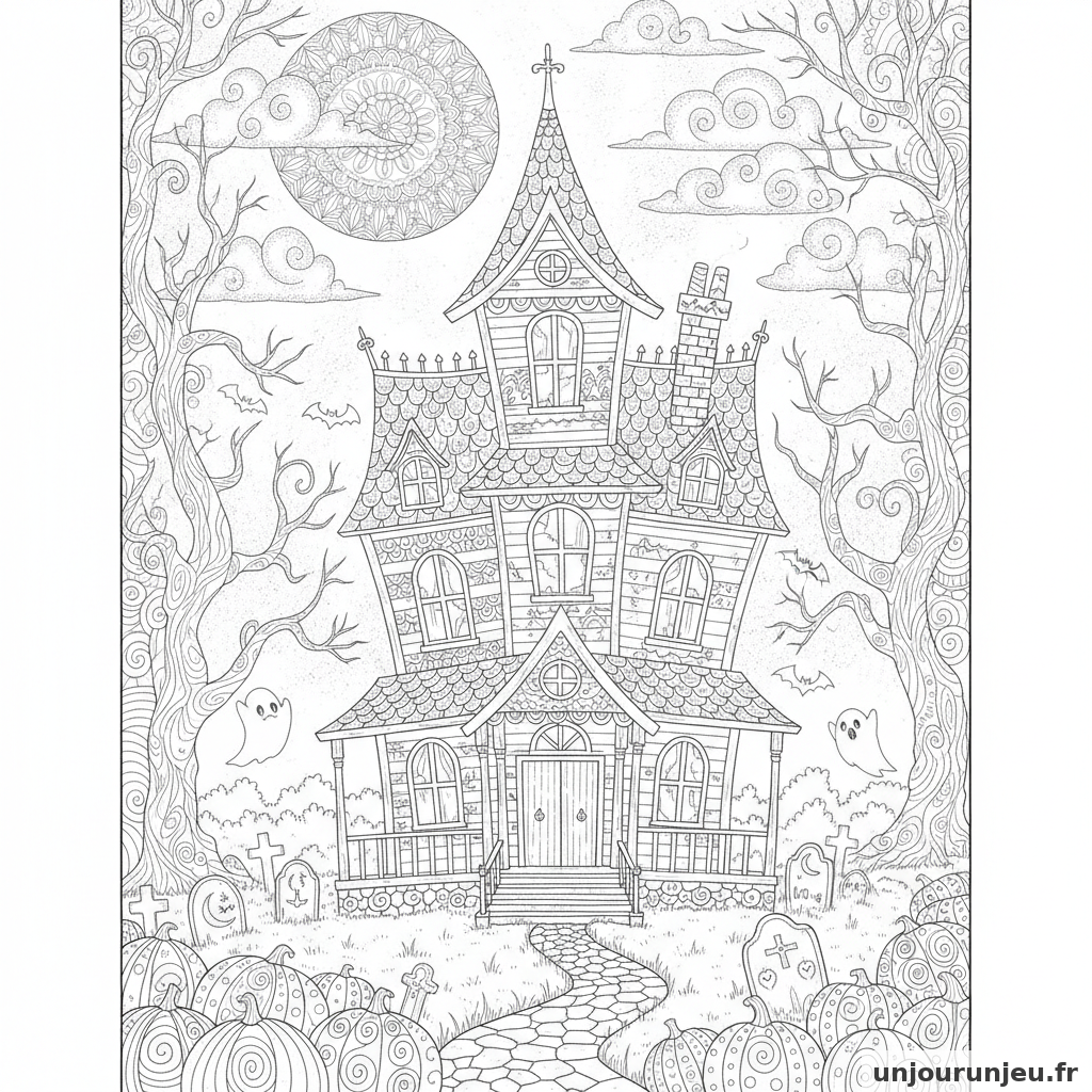 Coloriage Maison Hantee Maison Hantee Classique 01
