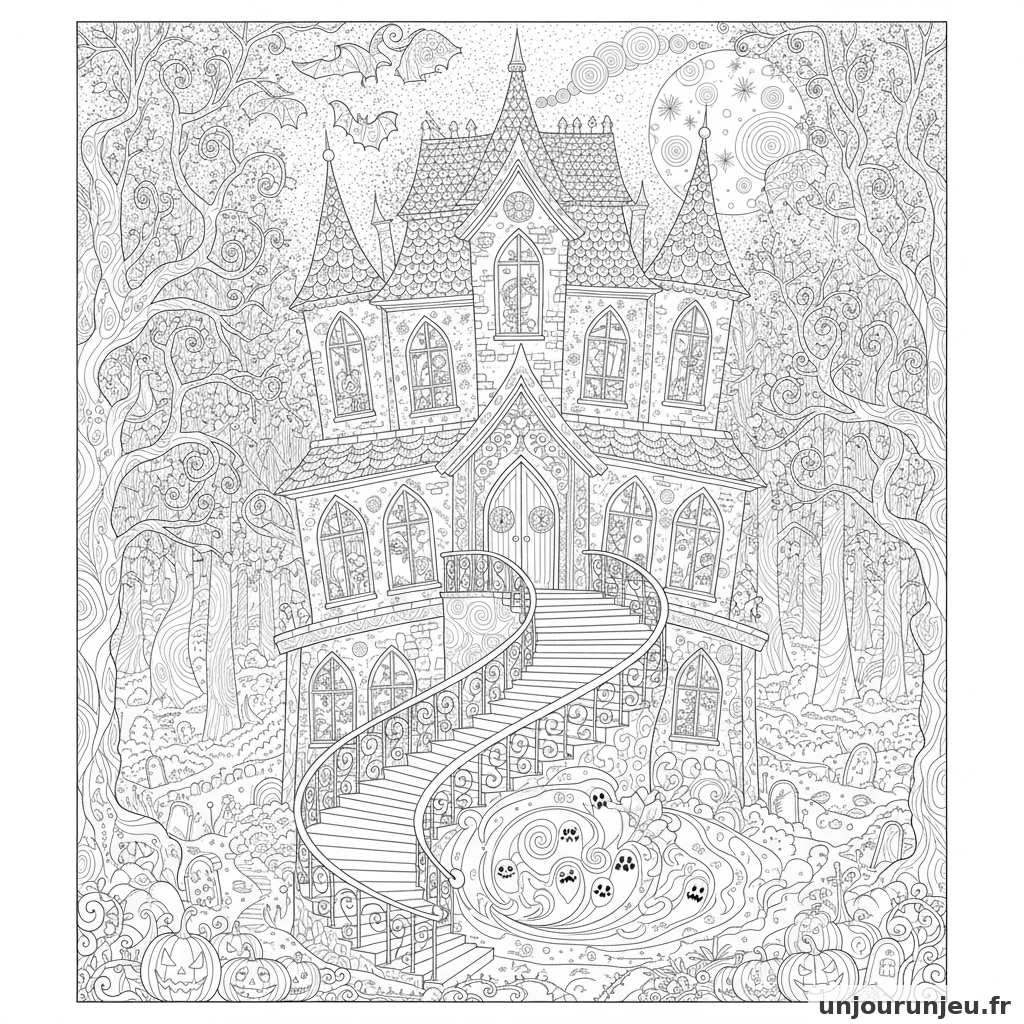 Coloriage Maison Hantee Maison Hantee Escalier 19