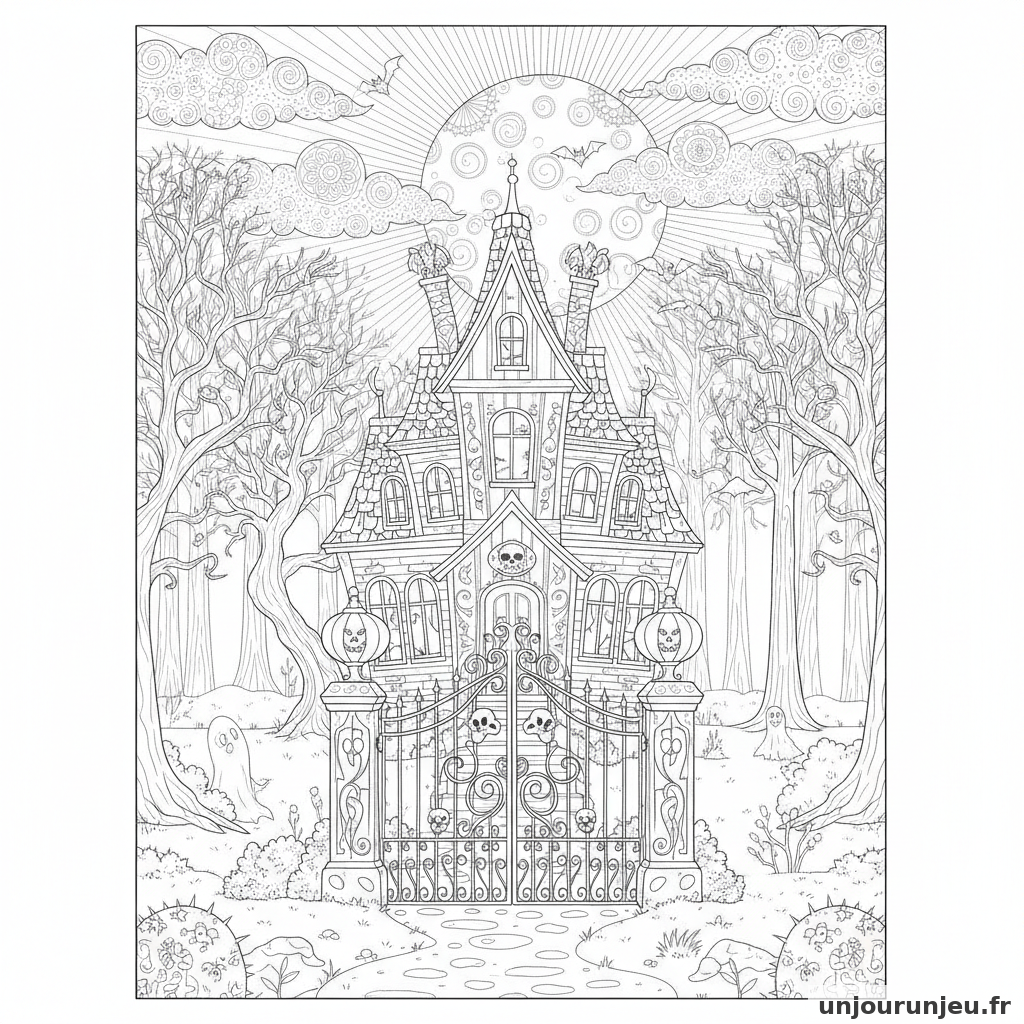 Coloriage Maison Hantee Maison Hantee Portail 14