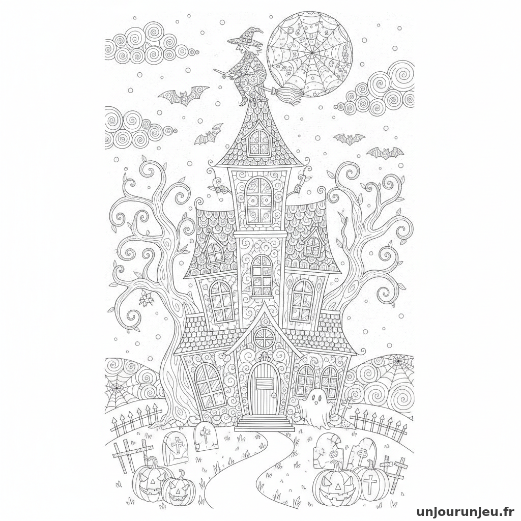 Coloriage Maison Hantee Maison Hantee Sorciere 11