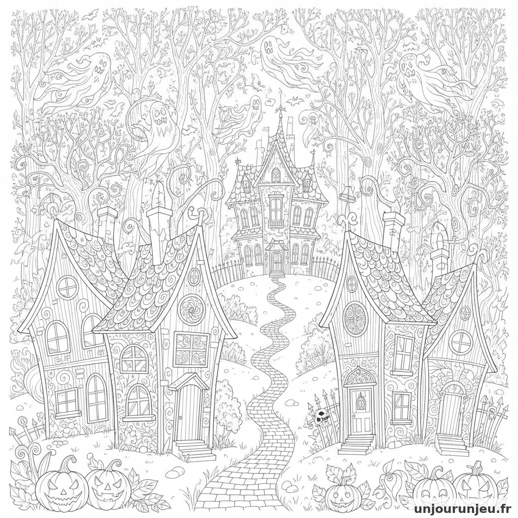 Coloriage Maison Hantee Village Hante 20