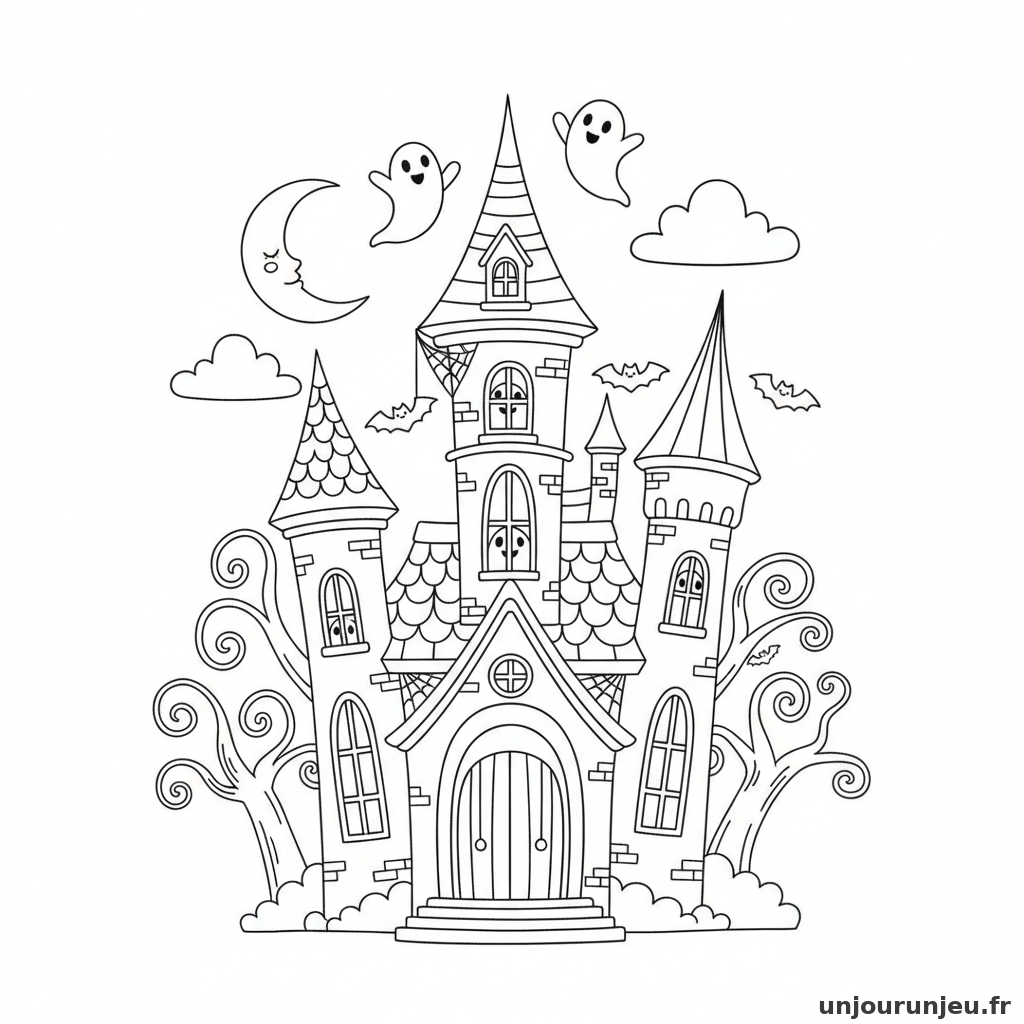 Coloriage Maison Hantee Chateau Hante 07