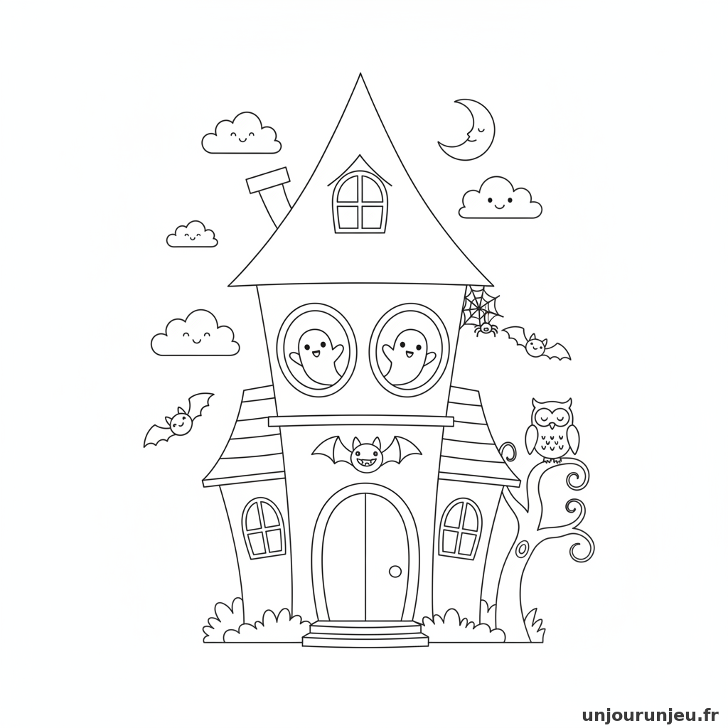 Coloriage Maison Hantee Maison Hantee Classique 01