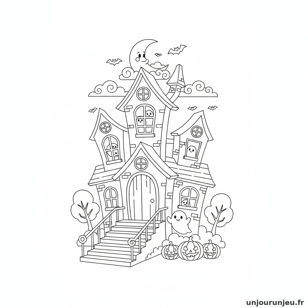 Coloriage Maison Hantee Maison Hantee Escalier 19