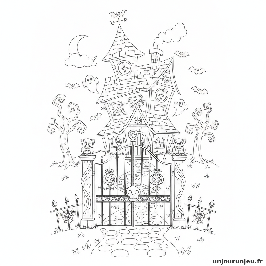 Coloriage Maison Hantee Maison Hantee Portail 14