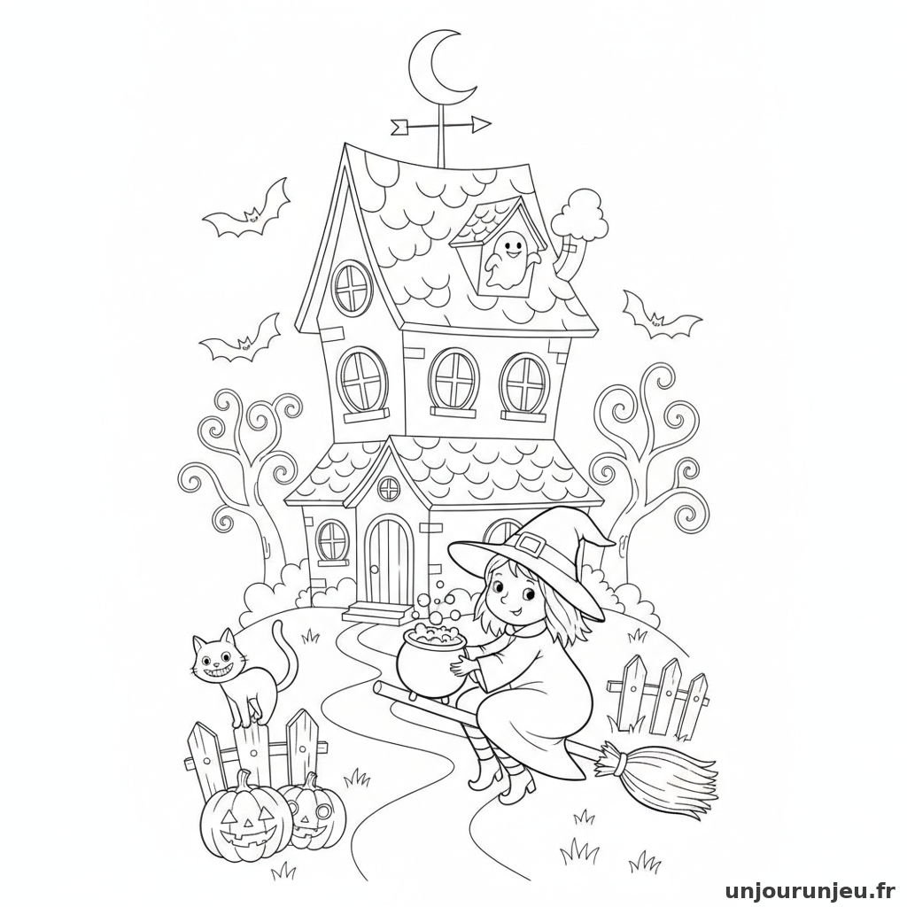 Coloriage Maison Hantee Maison Hantee Sorciere 11