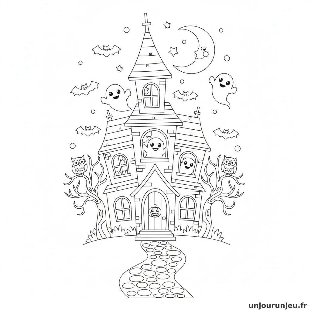 Coloriage Maison Hantee Manoir Hante 12