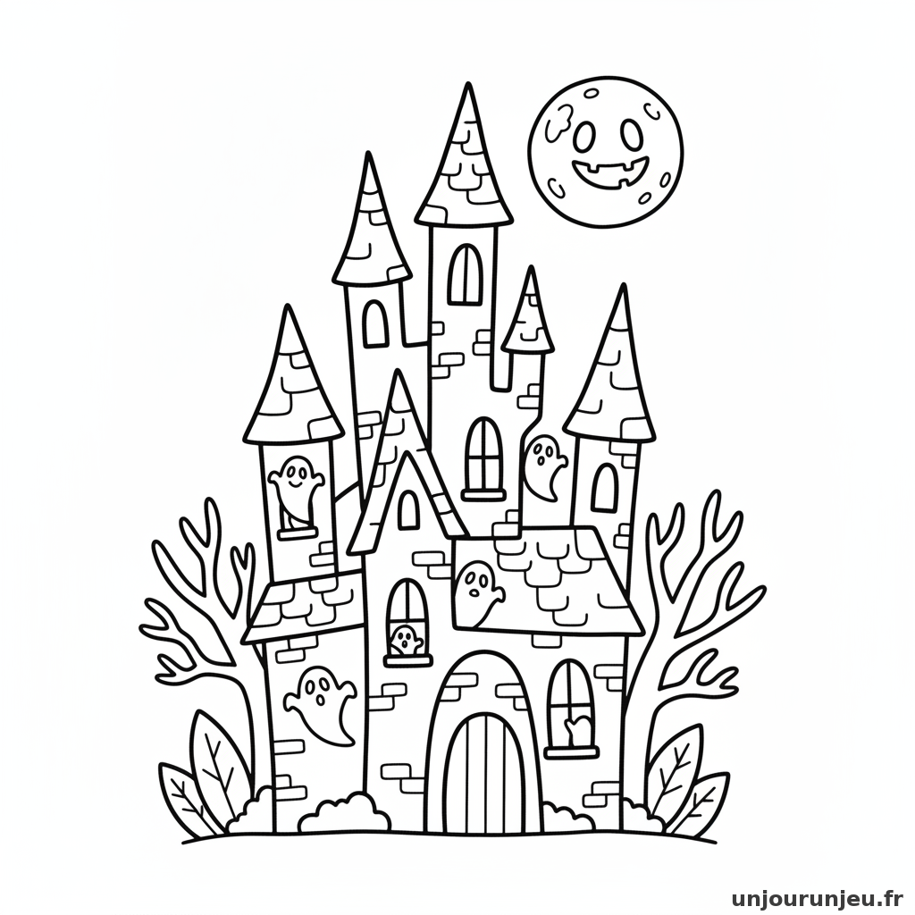 Coloriage Maison Hantee Chateau Hante 07
