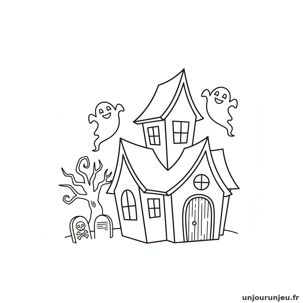 Coloriage Maison Hantee Maison Hantee Cimetiere 08