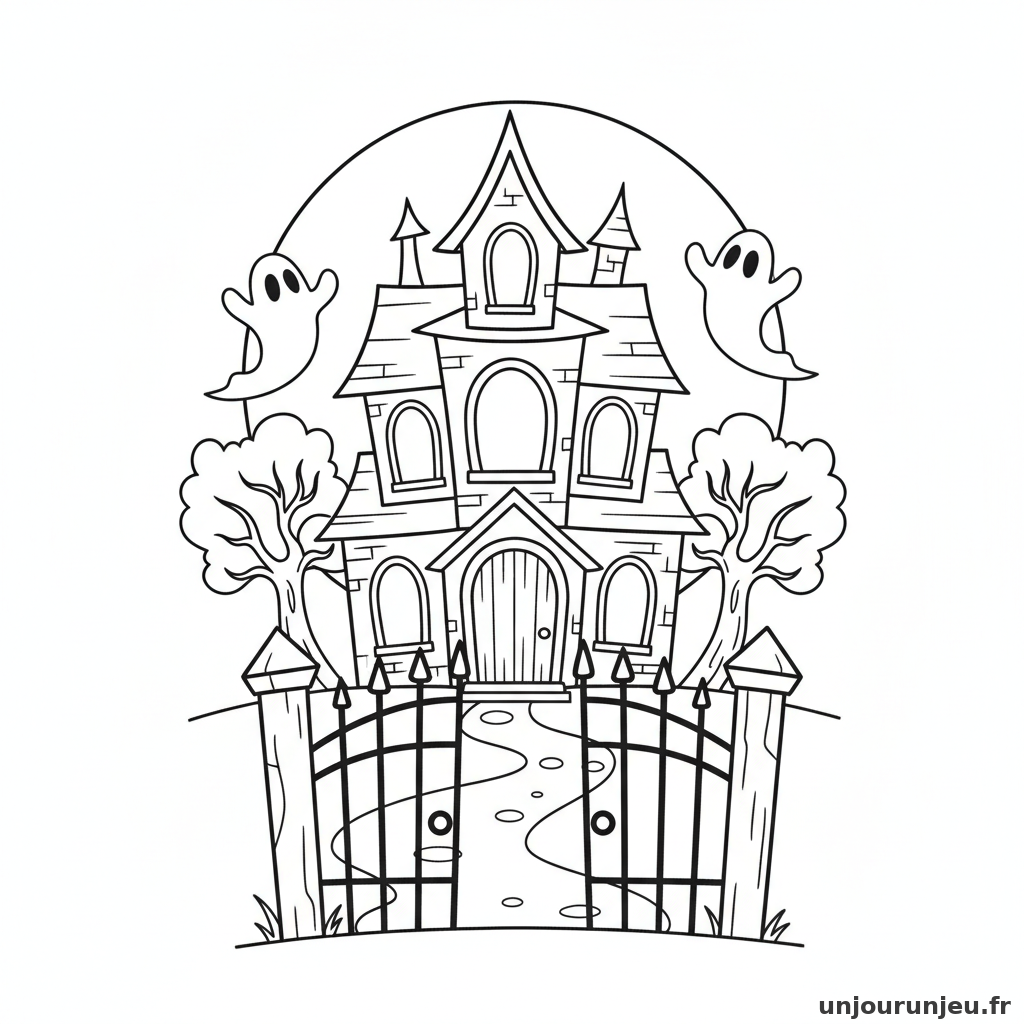 Coloriage Maison Hantee Maison Hantee Portail 14