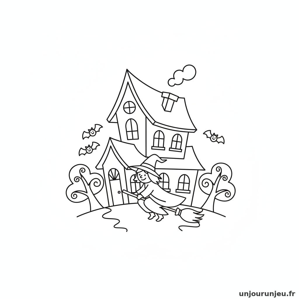 Coloriage Maison Hantee Maison Hantee Sorciere 11