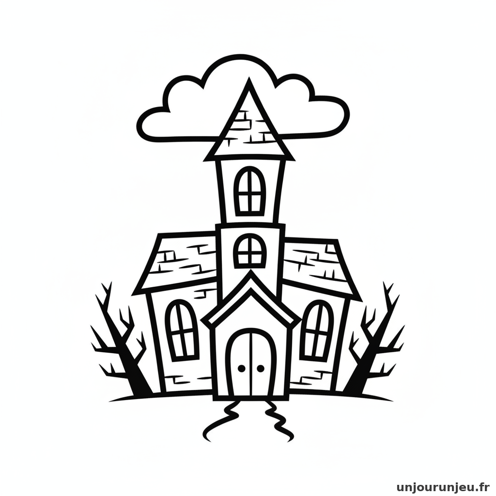 Coloriage Maison Hantee Manoir Hante 12