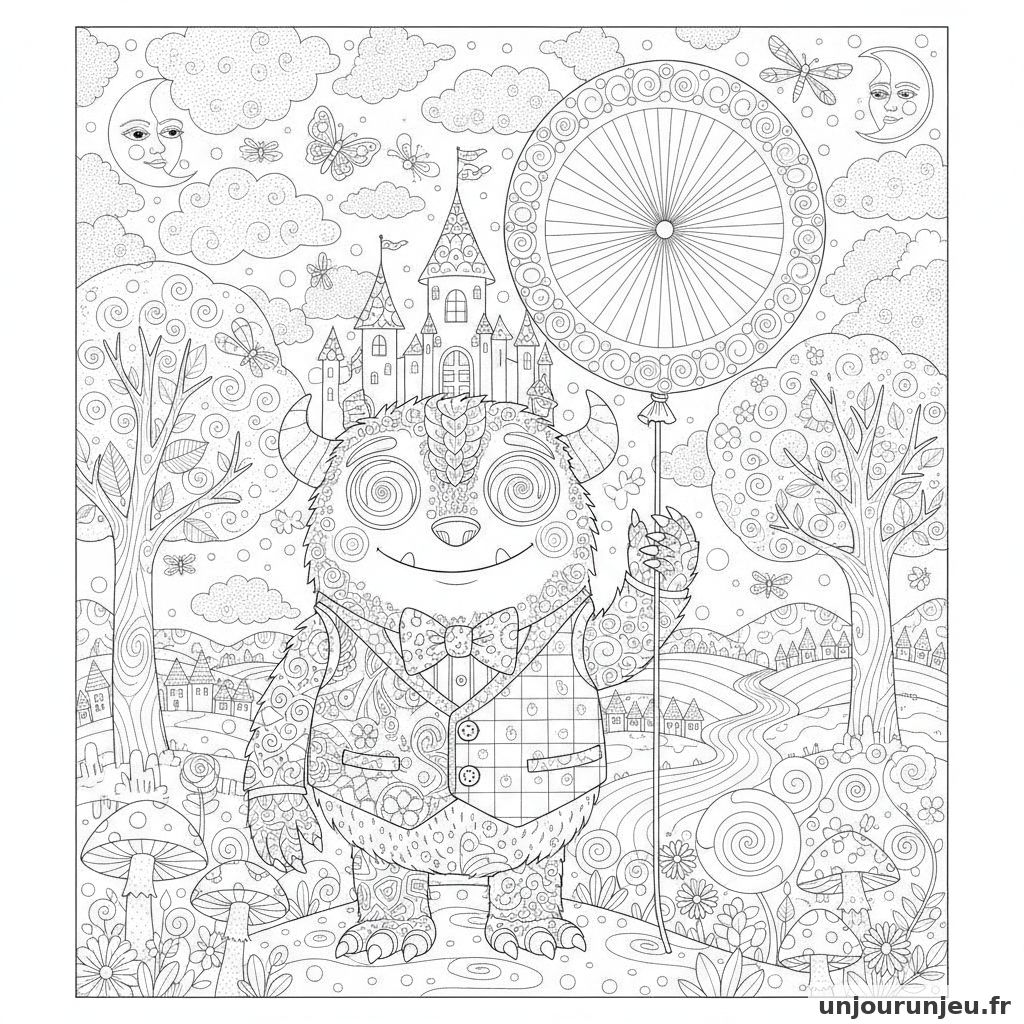 Coloriage Monstre Monstre Ballon 17