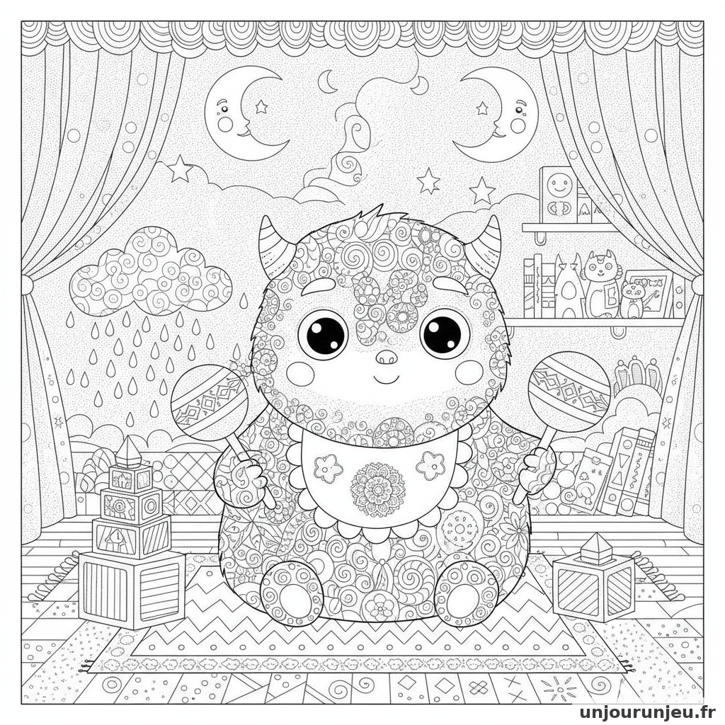 Coloriage Monstre Monstre Bebe 05