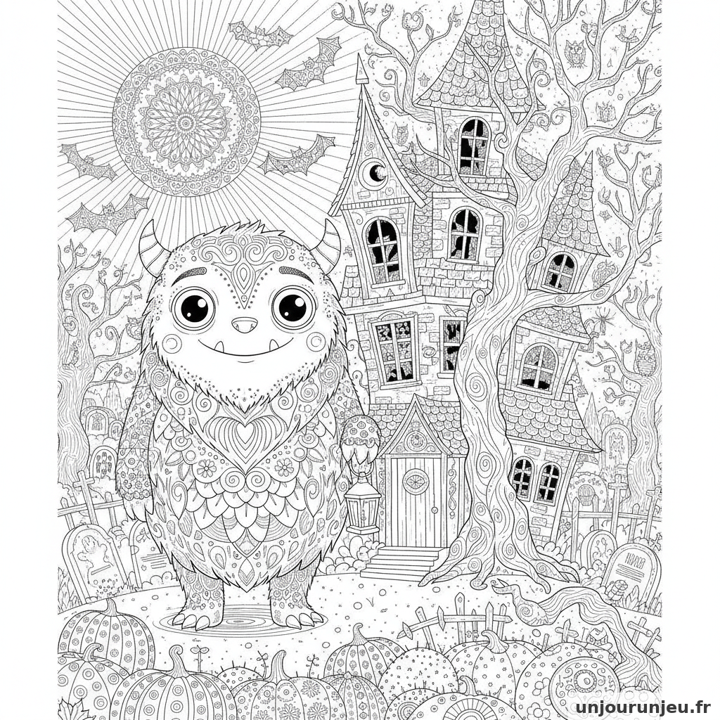 Coloriage Monstre Monstre Maison Hantee 20