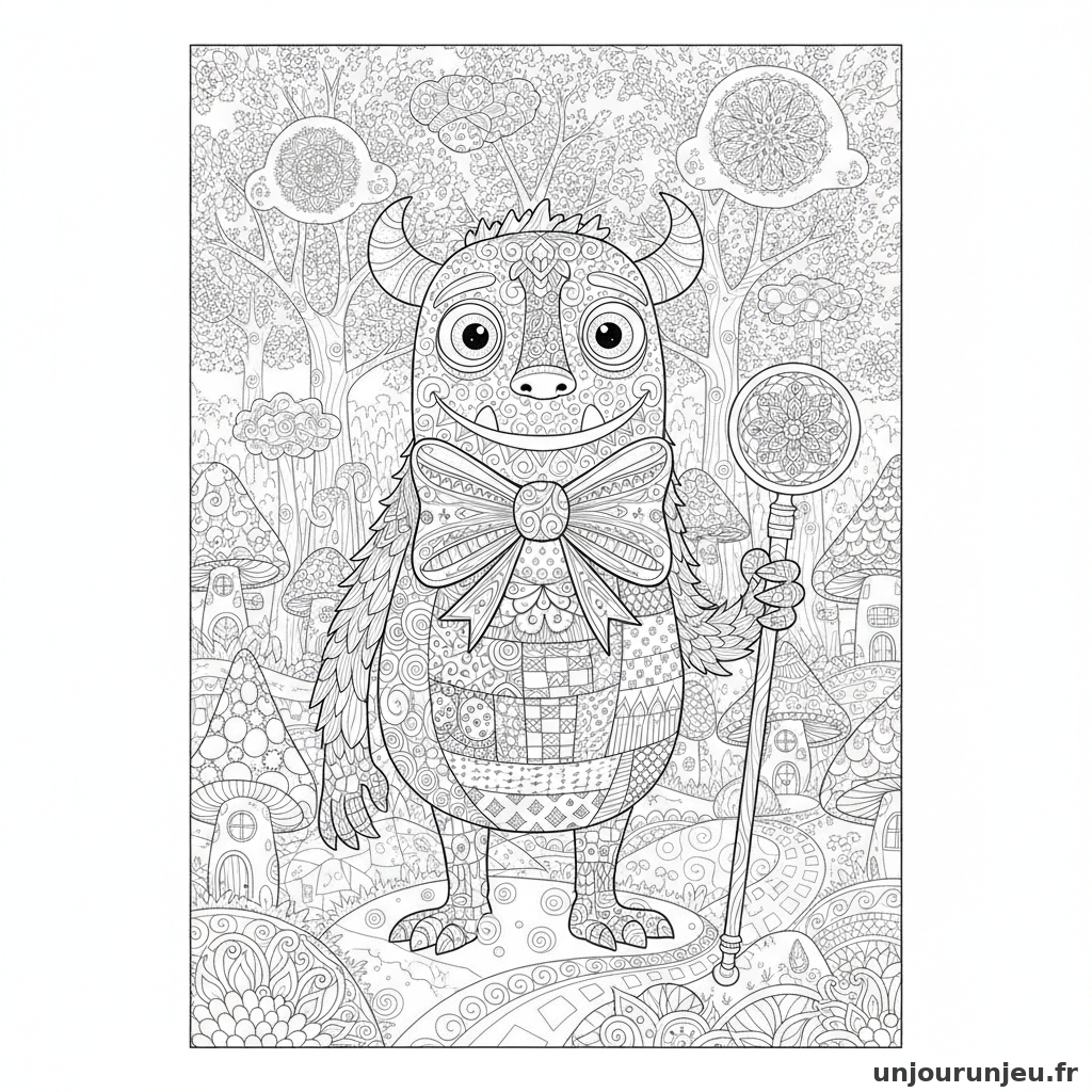 Coloriage Monstre Monstre Noeud Papillon 18