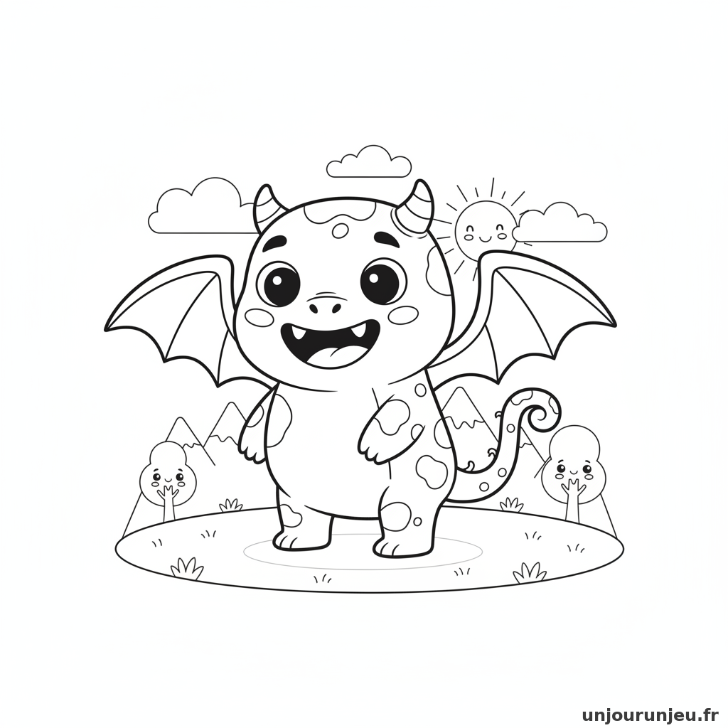Coloriage Monstre Monstre Ailes 11