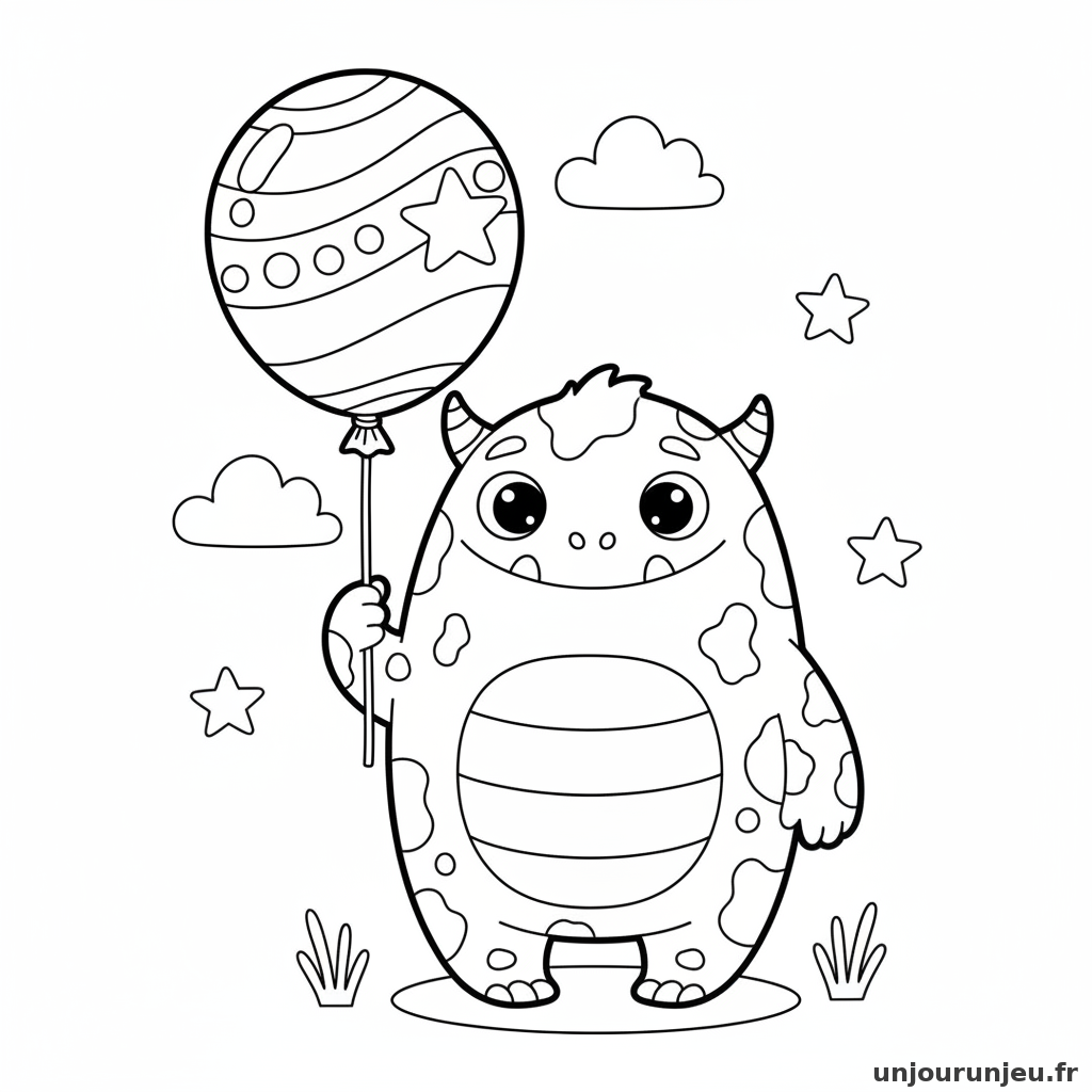 Coloriage Monstre Monstre Ballon 17