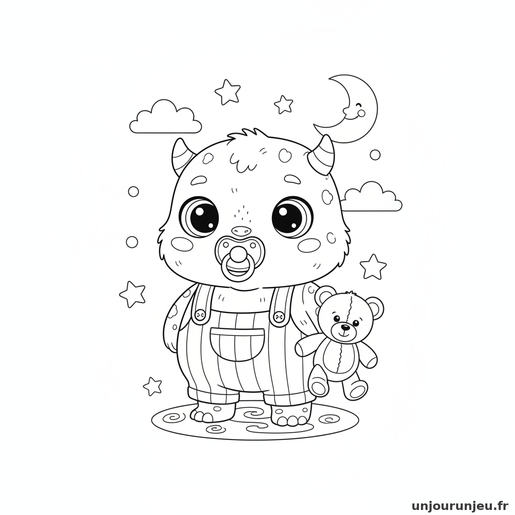 Coloriage Monstre Monstre Bebe 05