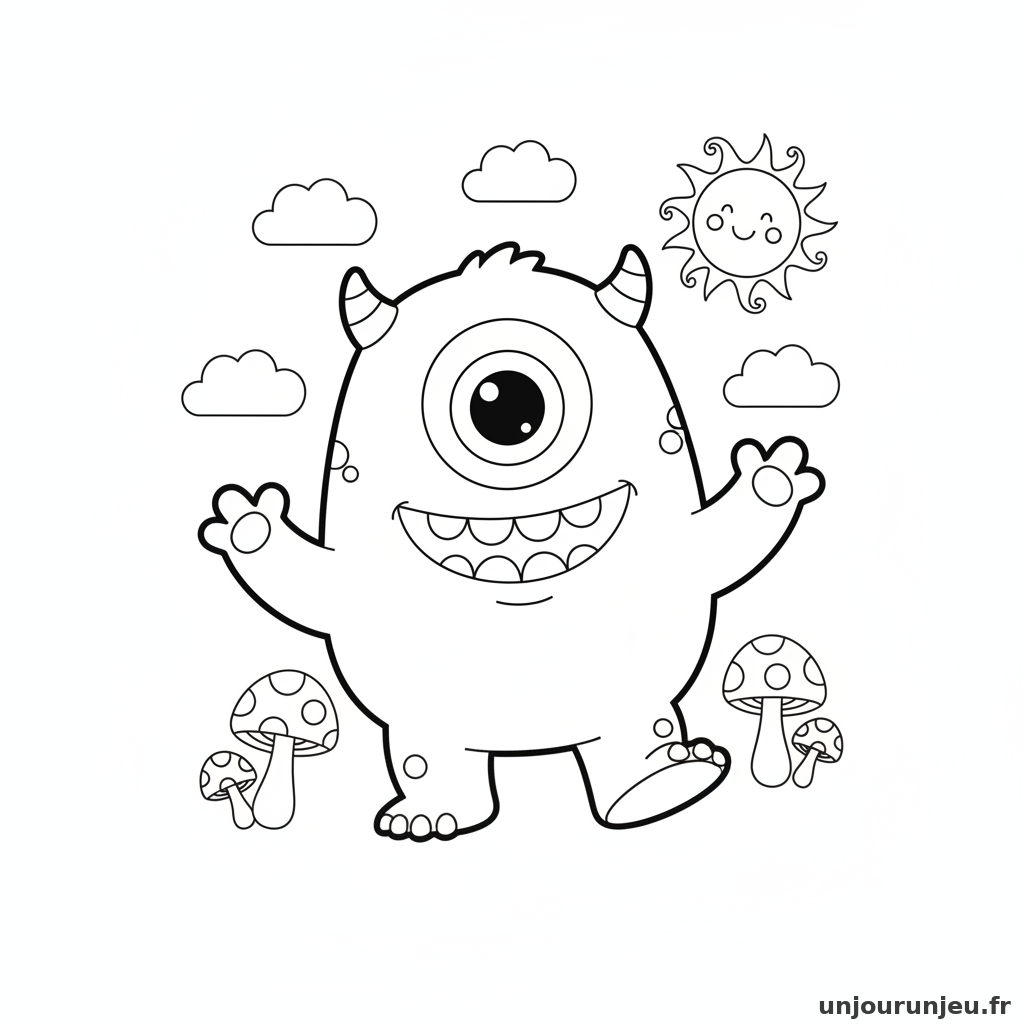 Coloriage Monstre Monstre Oeil 02