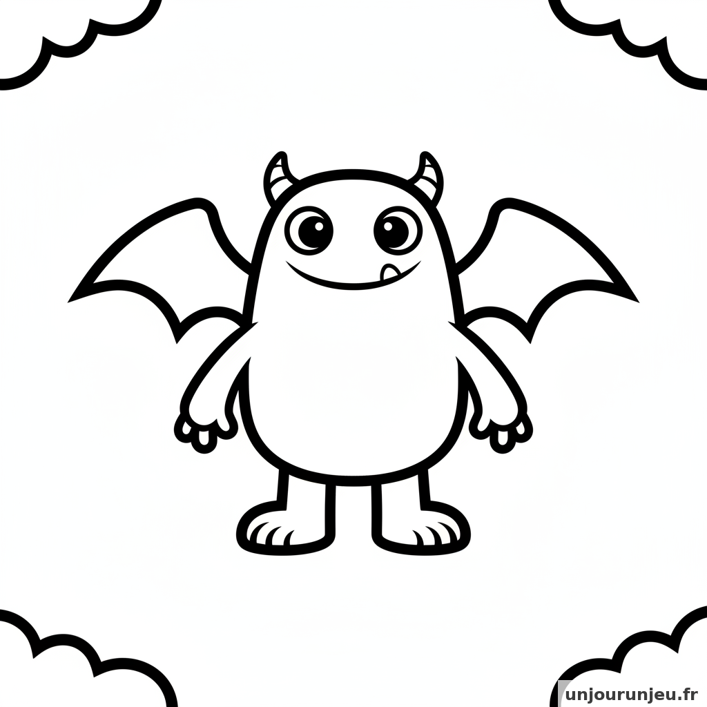 Coloriage Monstre Monstre Ailes 11