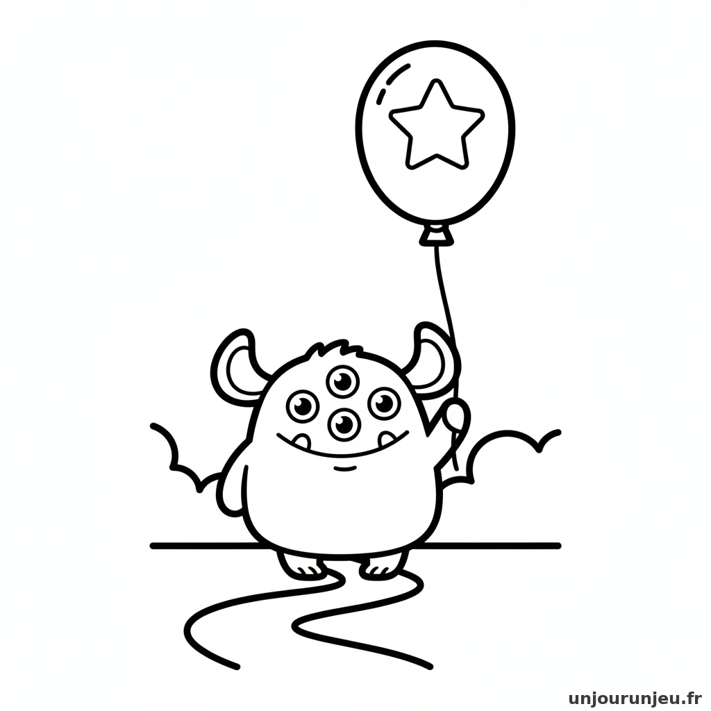 Coloriage Monstre Monstre Ballon 17