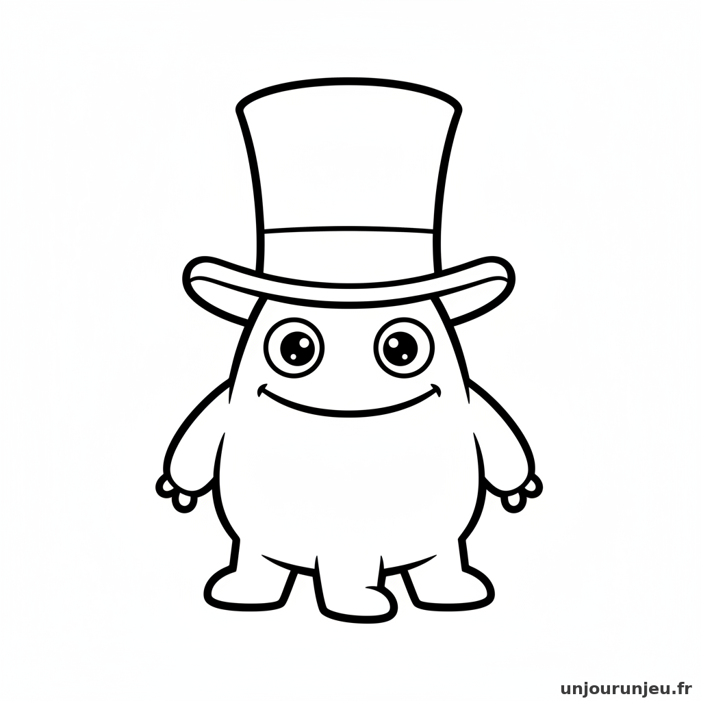 Coloriage Monstre Monstre Chapeau 10