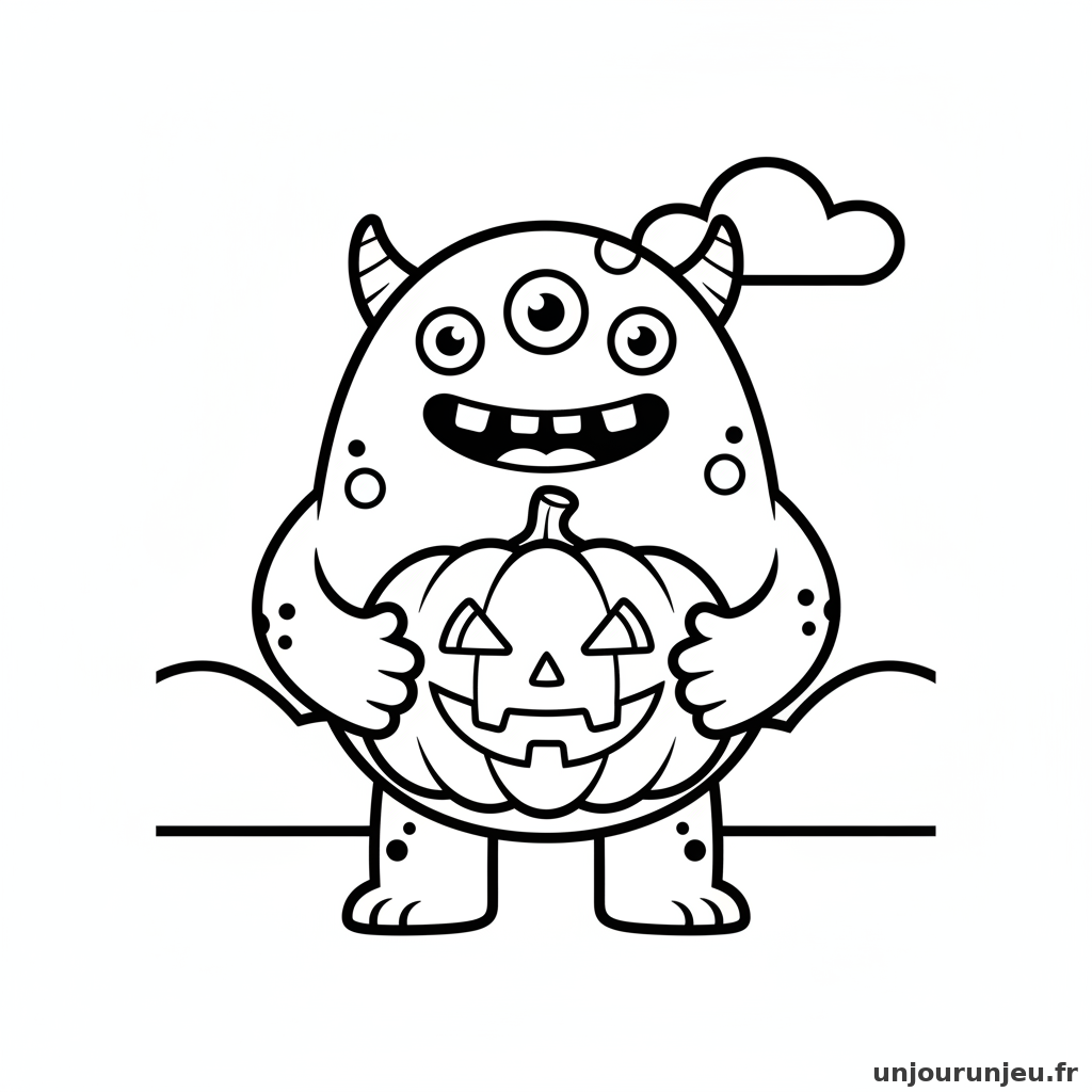 Coloriage Monstre Monstre Citrouille 06