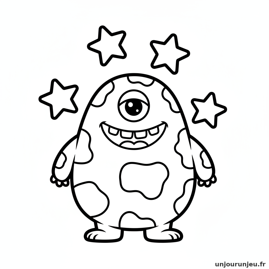 Coloriage Monstre Monstre Etoiles 14