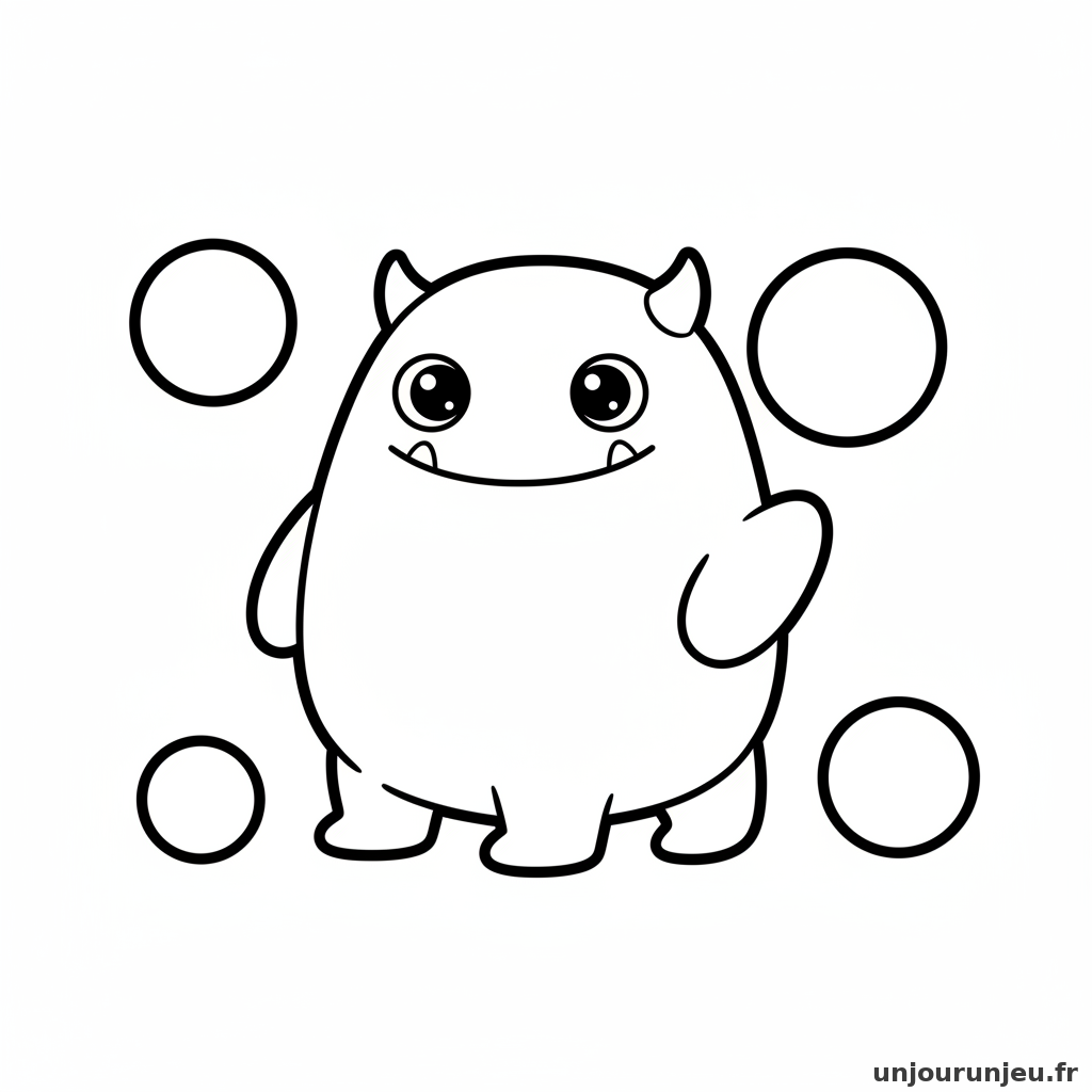 Coloriage Monstre Monstre Kawaii 12