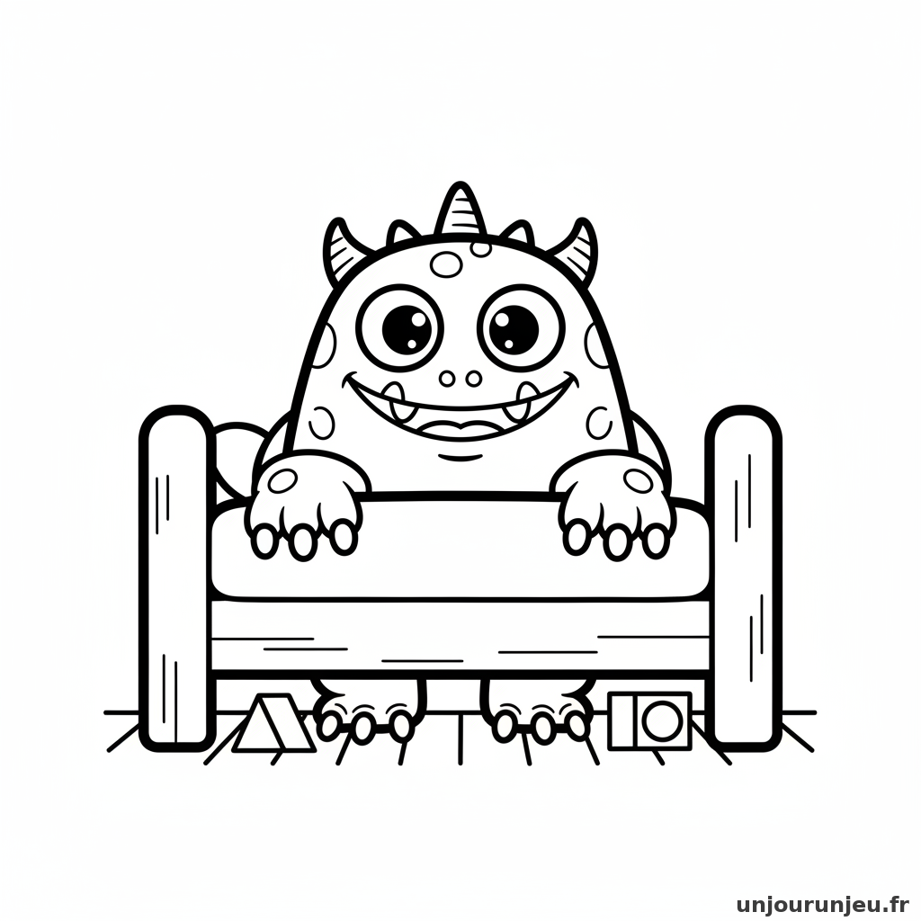 Coloriage Monstre Monstre Lit 07