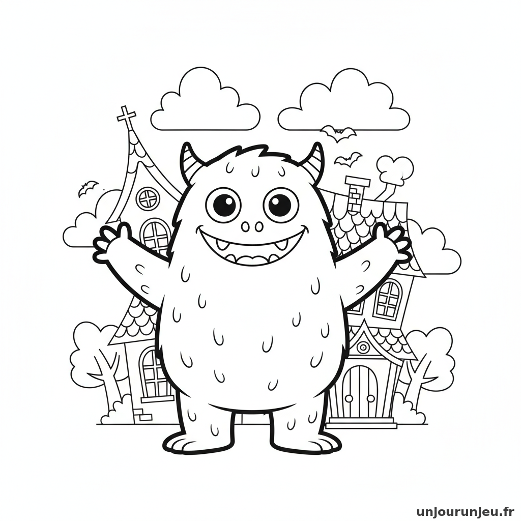 Coloriage Monstre Monstre Maison Hantee 20