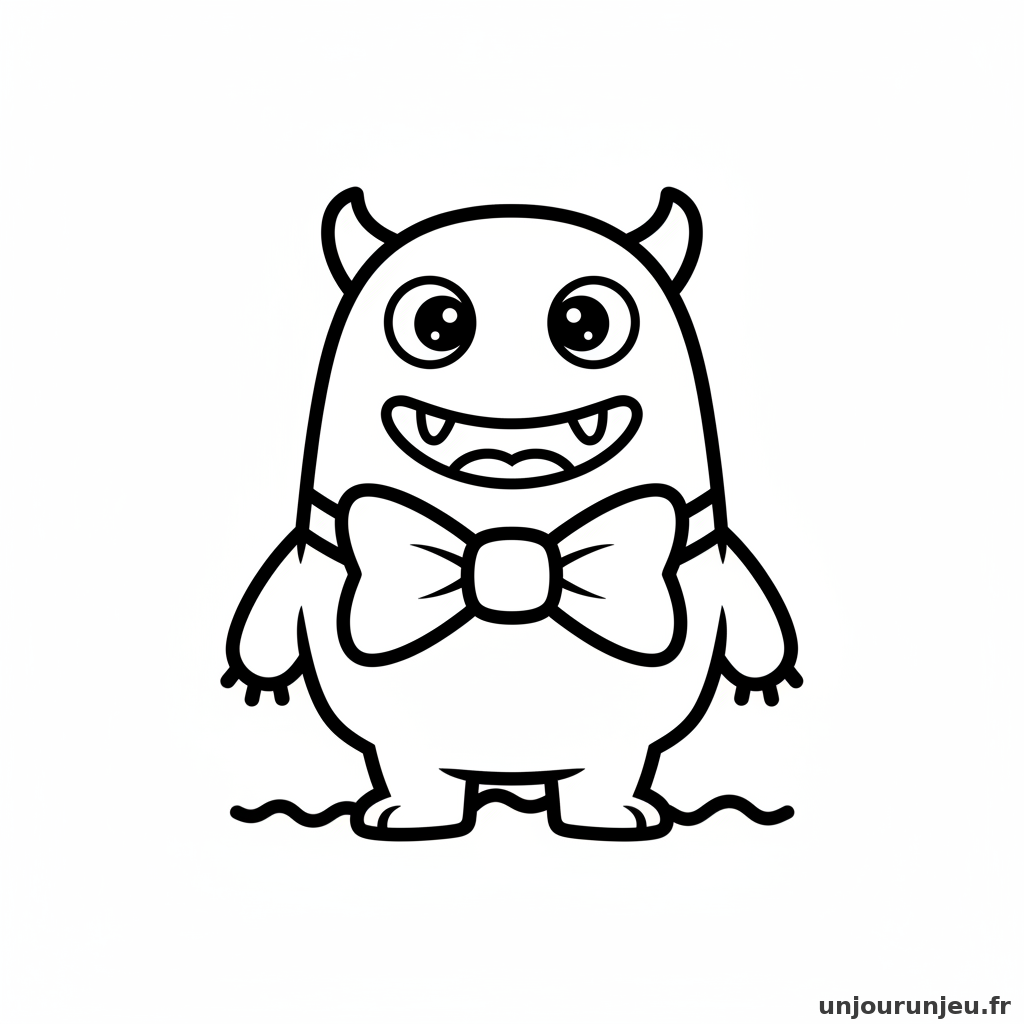 Coloriage Monstre Monstre Noeud Papillon 18