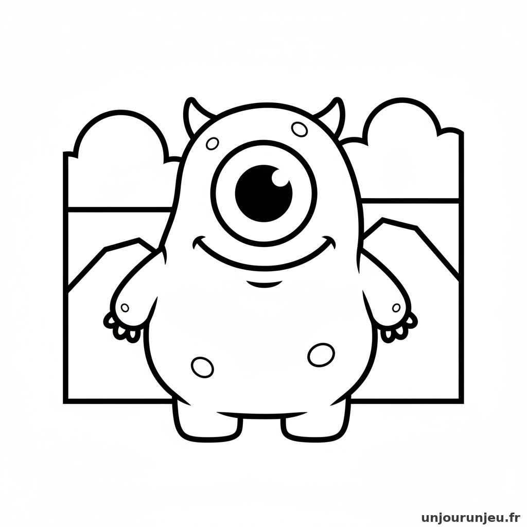 Coloriage Monstre Monstre Oeil 02