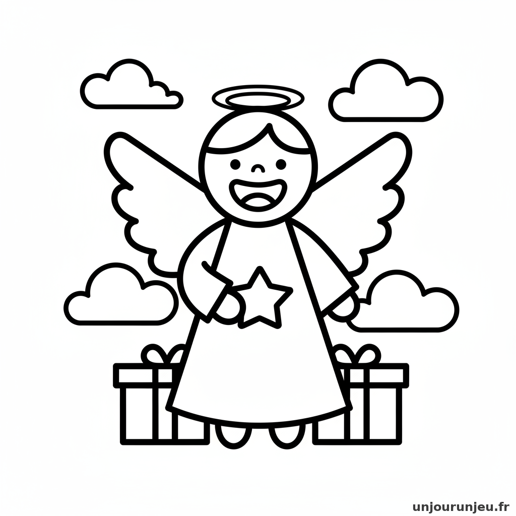 Coloriage Noel Ange Noel Souriant 18