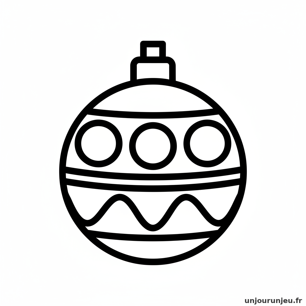 Coloriage Noel Boule Noel Decoree 04