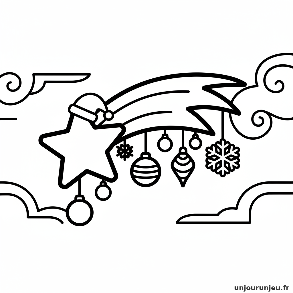 Coloriage Noel Etoile Filante Noel 10