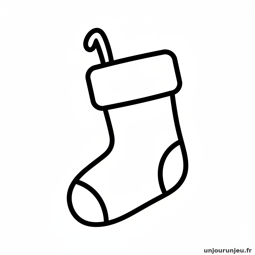 Coloriage Noel Grande Chaussette Noel Accrochee 05