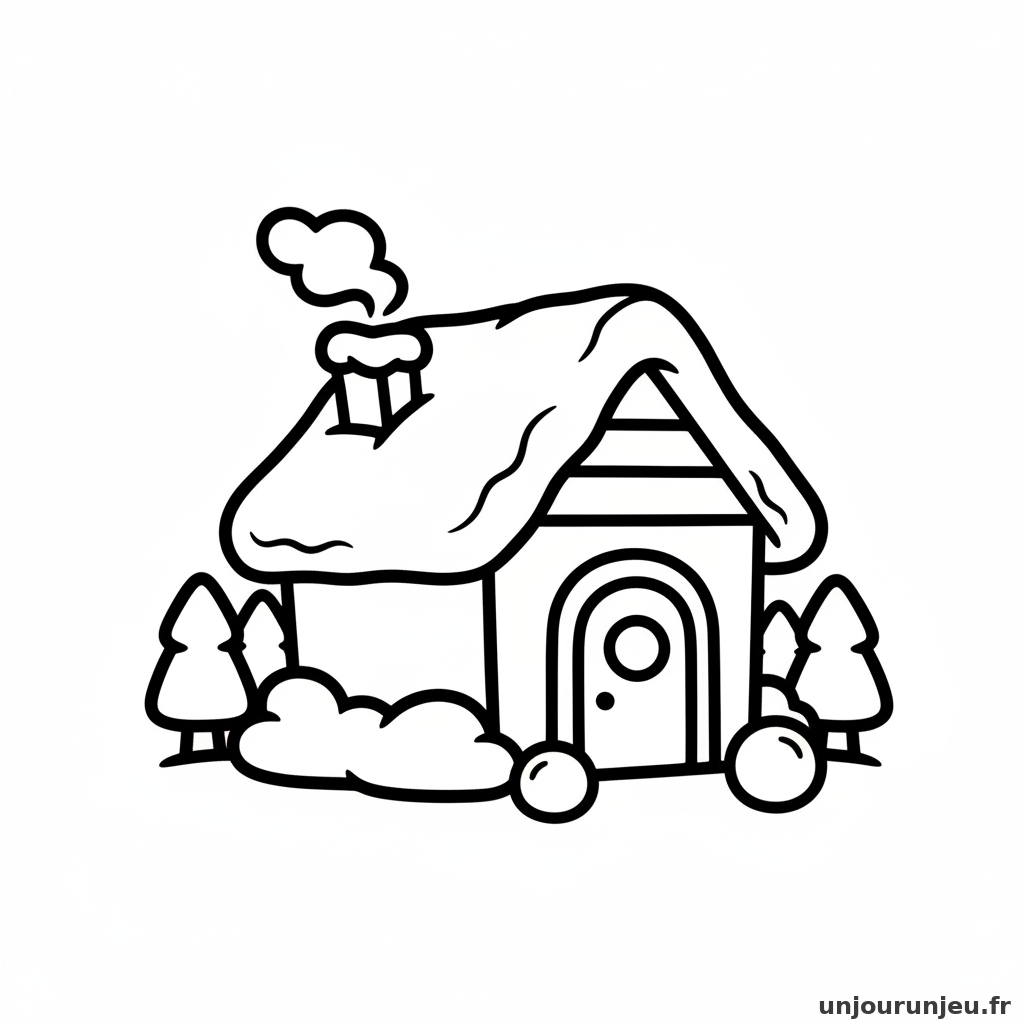 Coloriage Noel Mini Cabane Enneigee Mignonne 20